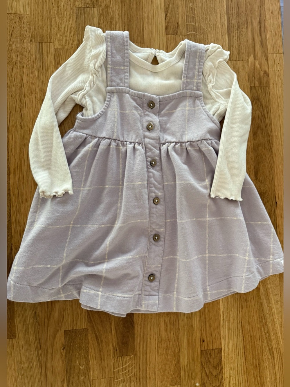 Burt's Bees Top and Dress Set - Window Plaid - Flowering Lilac 12m